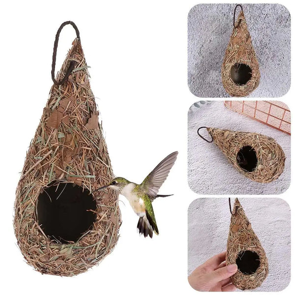 Nid artisanal en fibre naturelle pour oiseaux