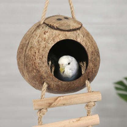 Cabane Nid en Noix de Coco Suspendue pour Oiseaux