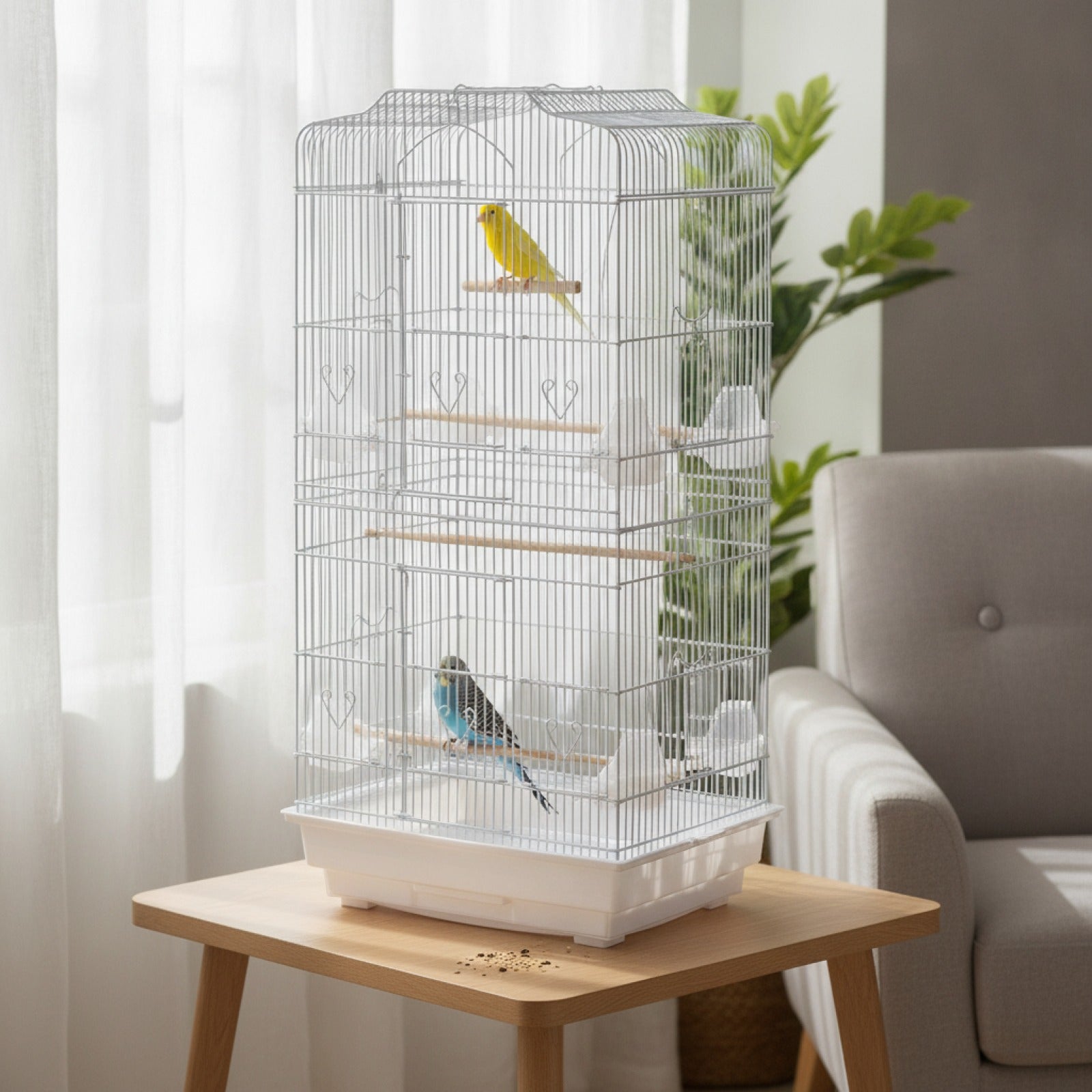 Grande Cage à Oiseaux avec Accessoires